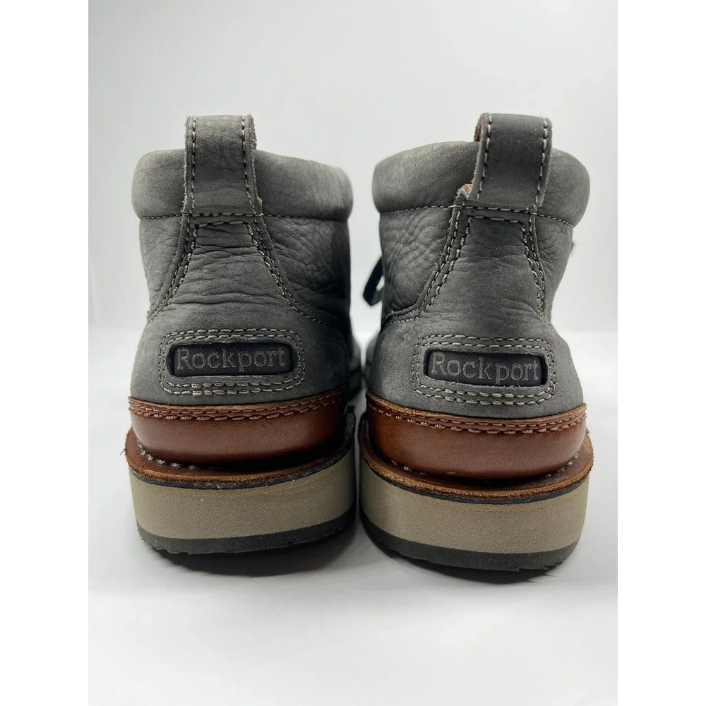 Rockport Prestige Point Chukka Boots Men's 9 Charcoal Vibram Sole Casual Preppy‎